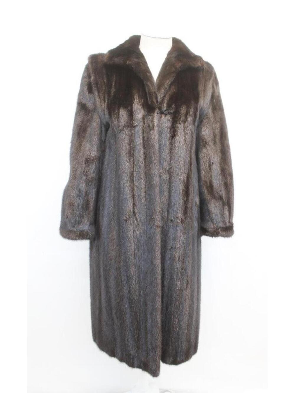 Excellent Canadian Dark Ranch Brown Mink Fur Coat Jacket Women Woman 4 Petite